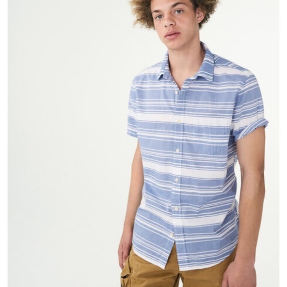 Mens Aeropostale S/S Stripe Woven Shirt Sz XXL NWT - Picture 1 of 3